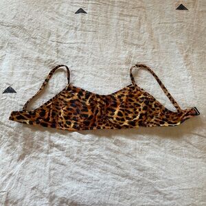 Cheetah Bralette Bikini Top by Minnow Bathers (size Medium/ Large)